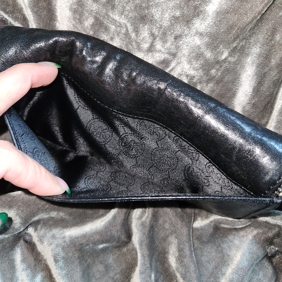Michael Kors Black Envelope Clutch with Metal Trim - Picture 3 of 8